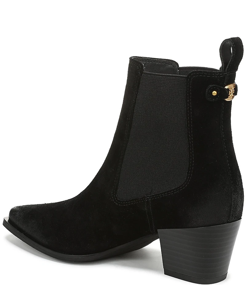 Sam Edelman Ashtyn Suede Western Chelsea Snip Toe Booties