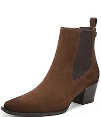 Sam Edelman Ashtyn Suede Western Chelsea Snip Toe Booties