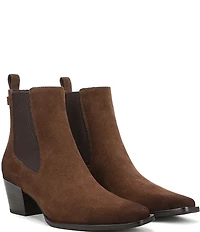 Sam Edelman Ashtyn Suede Western Chelsea Snip Toe Booties