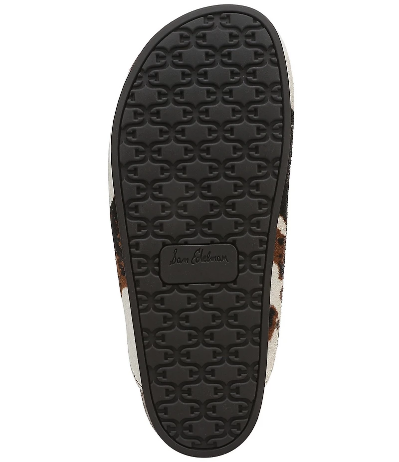 Sam Edelman Astrid Cow Print Calf Hair Tassel Detail Mules