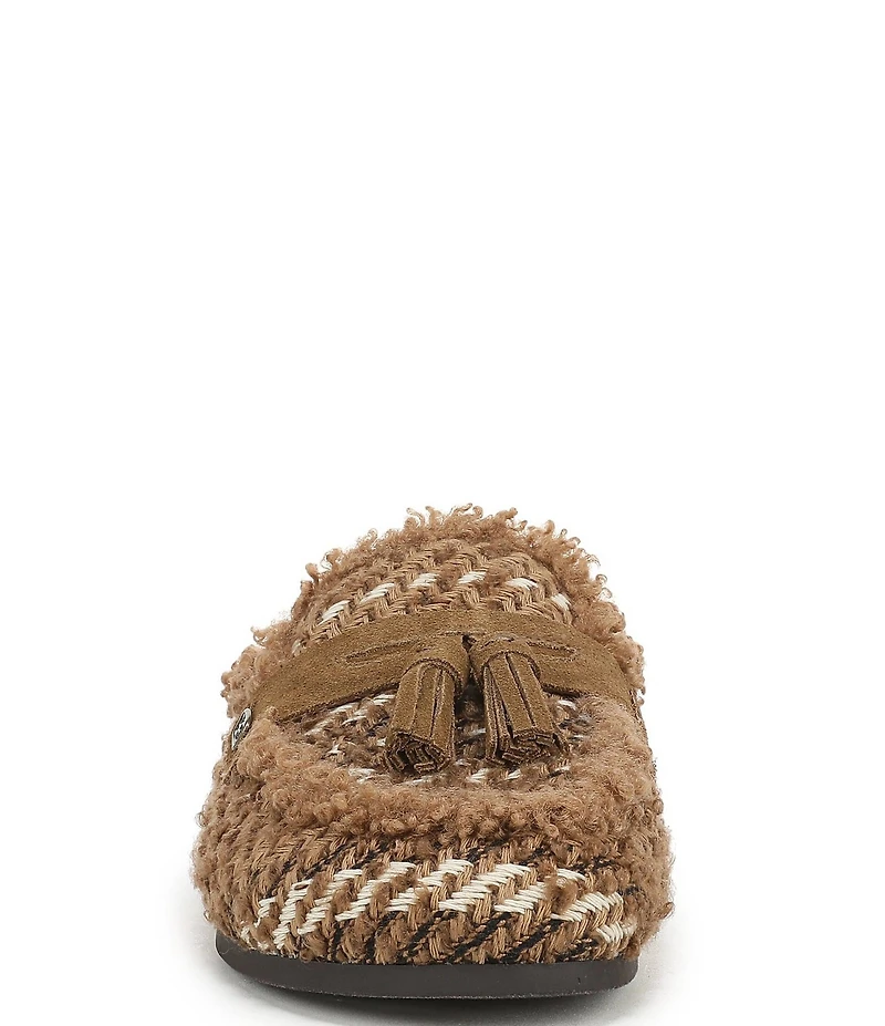 Sam Edelman Astrid Cozy Weave and Suede Faux Fur Lined Tassel Mules