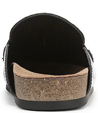 Sam Edelman Astrid Crocodile Print Leather Tassel Detail Mules