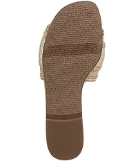 Sam Edelman Bambi Playa Raffia and Fringe Oversized Buckle Slide Sandals