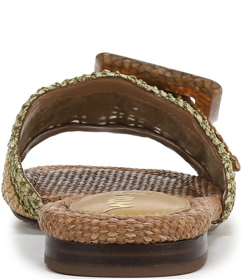 Sam Edelman Bambi Raffia Oversized Buckle Detail Slide Sandals