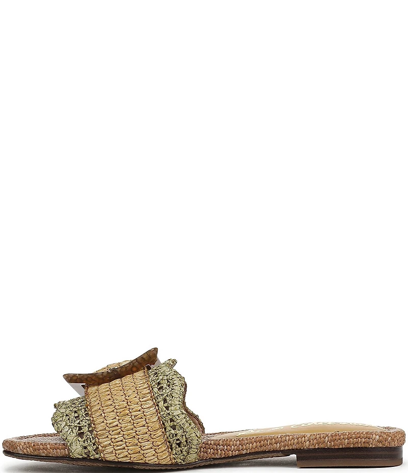 Sam Edelman Bambi Raffia Oversized Buckle Detail Slide Sandals