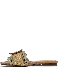 Sam Edelman Bambi Raffia Oversized Buckle Detail Slide Sandals