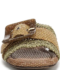Sam Edelman Bambi Raffia Oversized Buckle Detail Slide Sandals