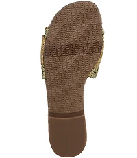 Sam Edelman Bambi Raffia Oversized Buckle Detail Slide Sandals