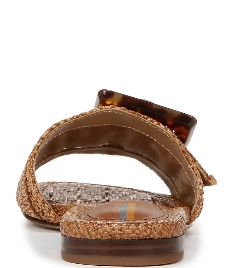 Sam Edelman Bambi Raffia Oversized Buckle Detail Slide Sandals