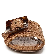 Sam Edelman Bambi Raffia Oversized Buckle Detail Slide Sandals