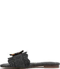 Sam Edelman Bambi Raffia Oversized Buckle Detail Slide Sandals