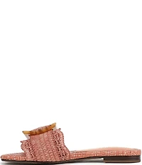 Sam Edelman Bambi Raffia Oversized Buckle Detail Slide Sandals