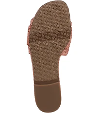Sam Edelman Bambi Raffia Oversized Buckle Detail Slide Sandals