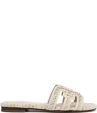Sam Edelman Bay Basket Weave Rope Detailed Double E Logo Slide Sandals