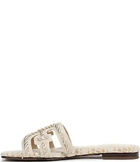 Sam Edelman Bay Basket Weave Rope Detailed Double E Logo Slide Sandals