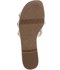 Sam Edelman Bay Basket Weave Rope Detailed Double E Logo Slide Sandals