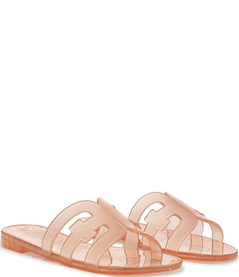Sam Edelman Bay Clear Jelly Double E Signature Logo Slide Sandals