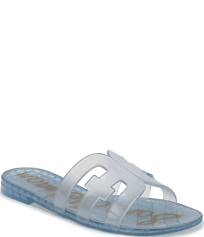 Sam Edelman Bay Clear Jelly Double E Signature Logo Slide Sandals