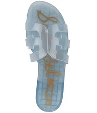 Sam Edelman Bay Clear Jelly Double E Signature Logo Slide Sandals