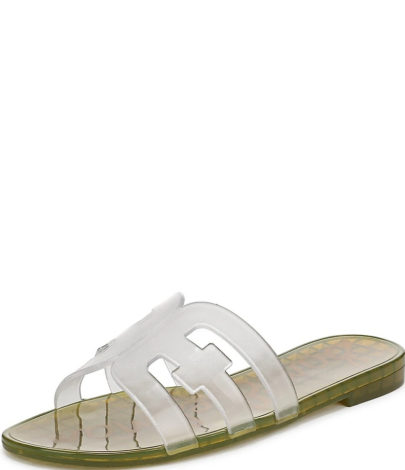 Sam Edelman Bay Clear Jelly Double E Signature Logo Slide Sandals
