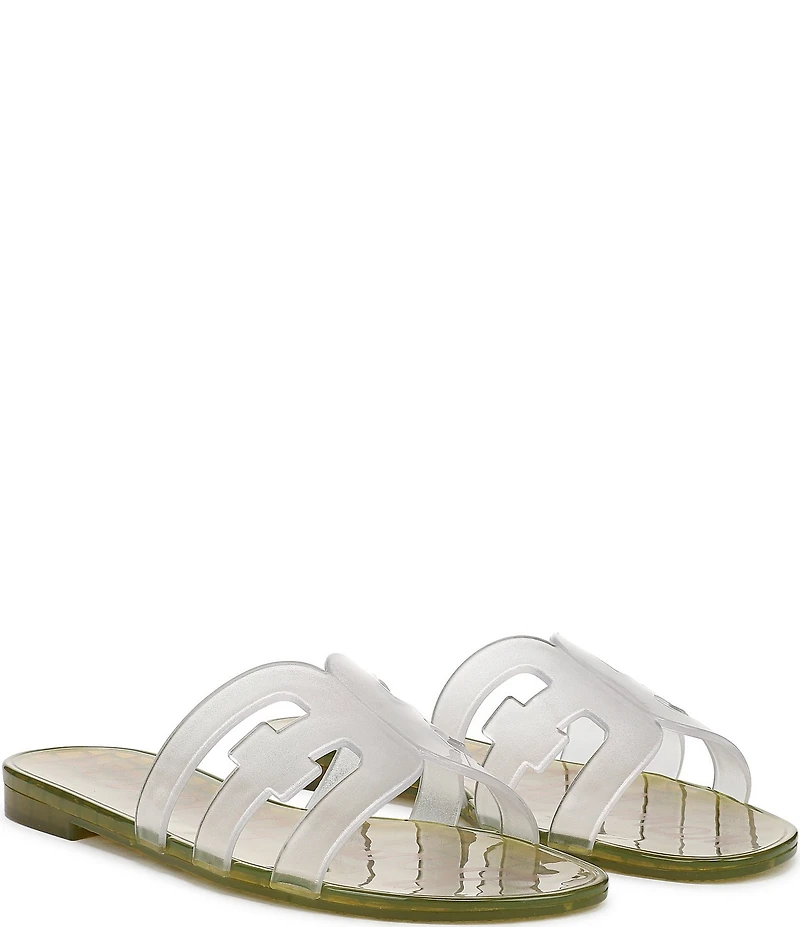 Sam Edelman Bay Clear Jelly Double E Signature Logo Slide Sandals
