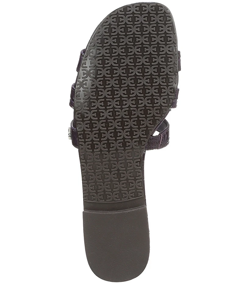 Sam Edelman Bay Croco Embossed Leather Double E Logo Slide Sandals