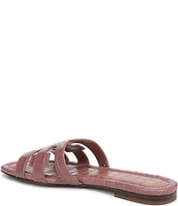Sam Edelman Bay Croco Embossed Leather Double E Logo Slide Sandals