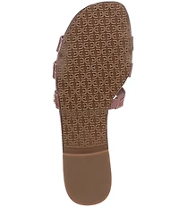 Sam Edelman Bay Croco Embossed Leather Double E Logo Slide Sandals