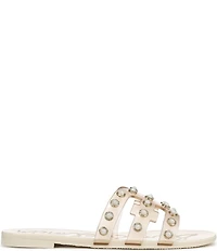 Sam Edelman Bay Embellished Clear Jelly Double E Signature Logo Slide Sandals