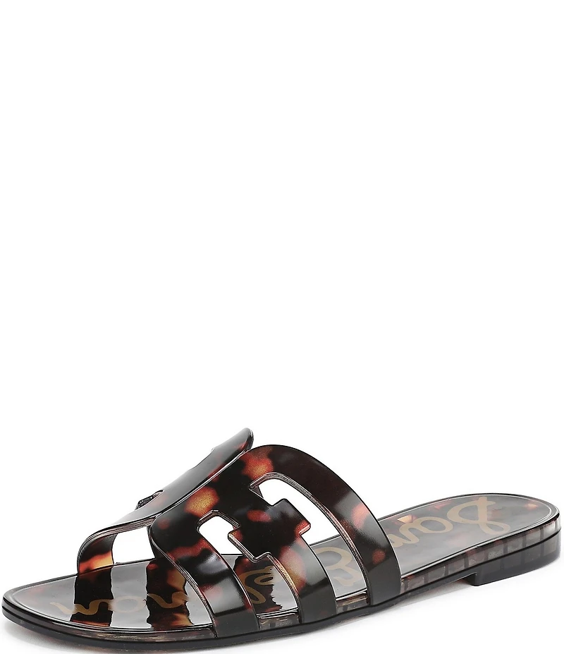 Sam Edelman Bay Jelly Double E Logo Tortoise Print Slide Sandals