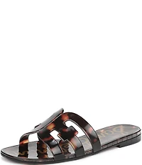 Sam Edelman Bay Jelly Double E Logo Tortoise Print Slide Sandals
