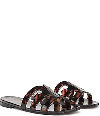 Sam Edelman Bay Jelly Double E Logo Tortoise Print Slide Sandals