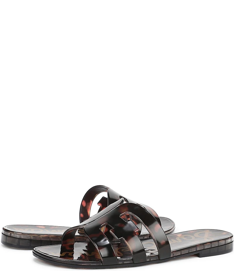 Sam Edelman Bay Jelly Double E Logo Tortoise Print Slide Sandals