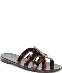 Sam Edelman Bay Jelly Double E Logo Tortoise Print Slide Sandals