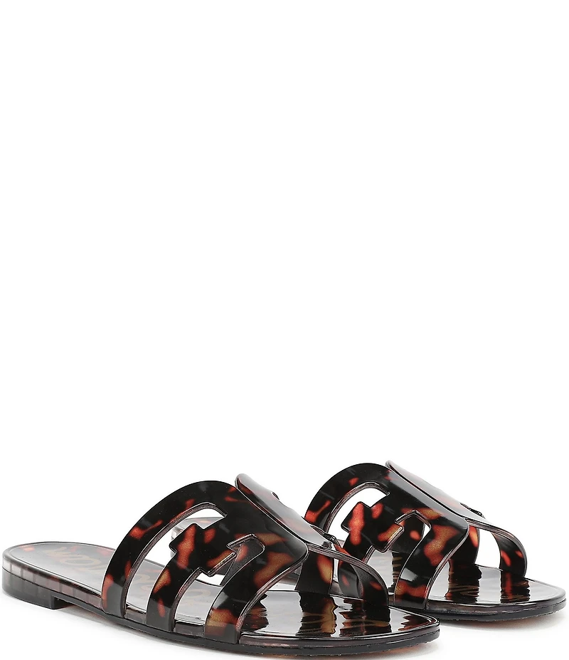 Sam Edelman Bay Jelly Double E Logo Tortoise Print Slide Sandals
