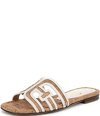 Sam Edelman Bay Cork Double E Logo Slide Sandals