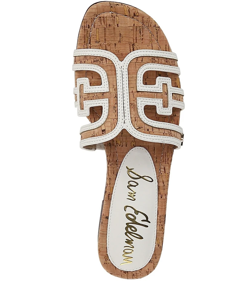 Sam Edelman Bay Cork Double E Logo Slide Sandals