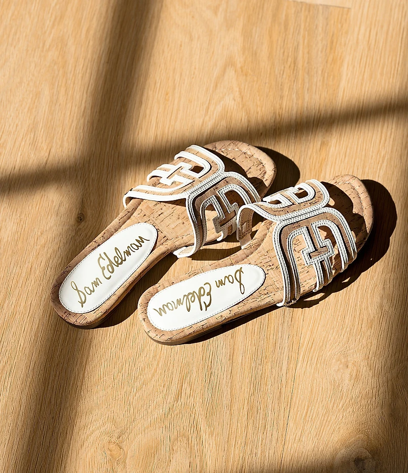 Sam Edelman Bay Cork Double E Logo Slide Sandals