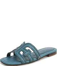 Sam Edelman Bay Raffia and Leather Double E Logo Slide Sandals