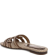 Sam Edelman Bay Raffia and Leather Double E Logo Slide Sandals