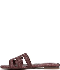Sam Edelman Bay Raffia and Leather Double E Logo Slide Sandals