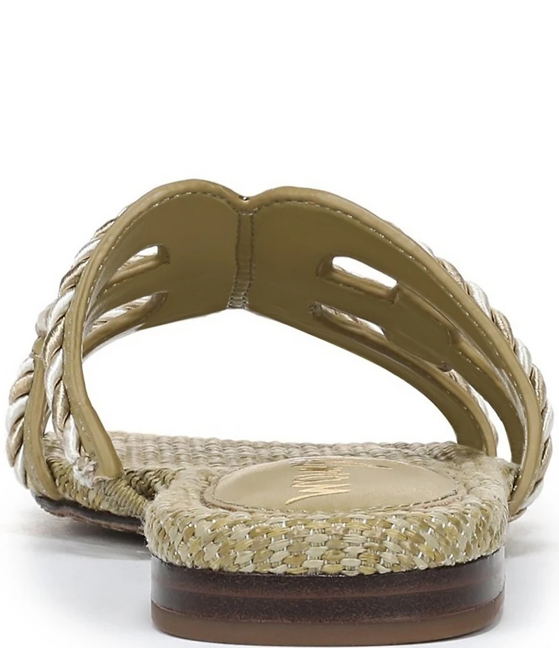 Sam Edelman Bay Raffia Rope Detailed Double E Logo Slide Sandals
