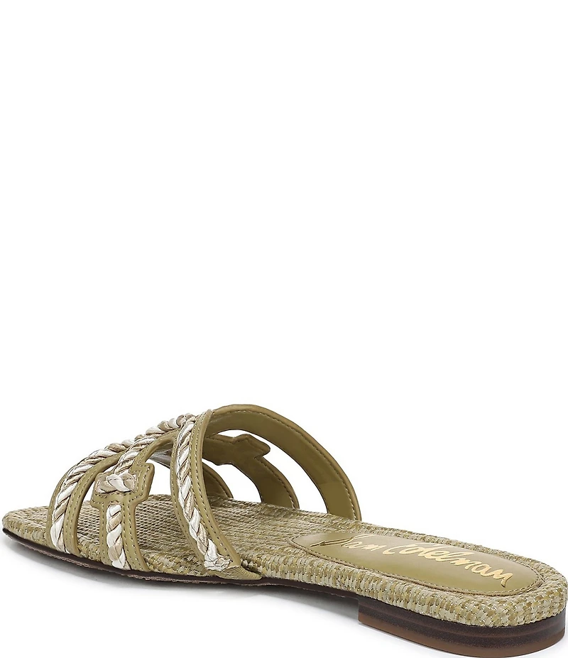 Sam Edelman Bay Raffia Rope Detailed Double E Logo Slide Sandals