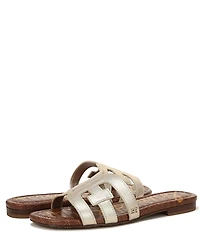 Sam Edelman Bay Leather Double E Logo Slide Sandals