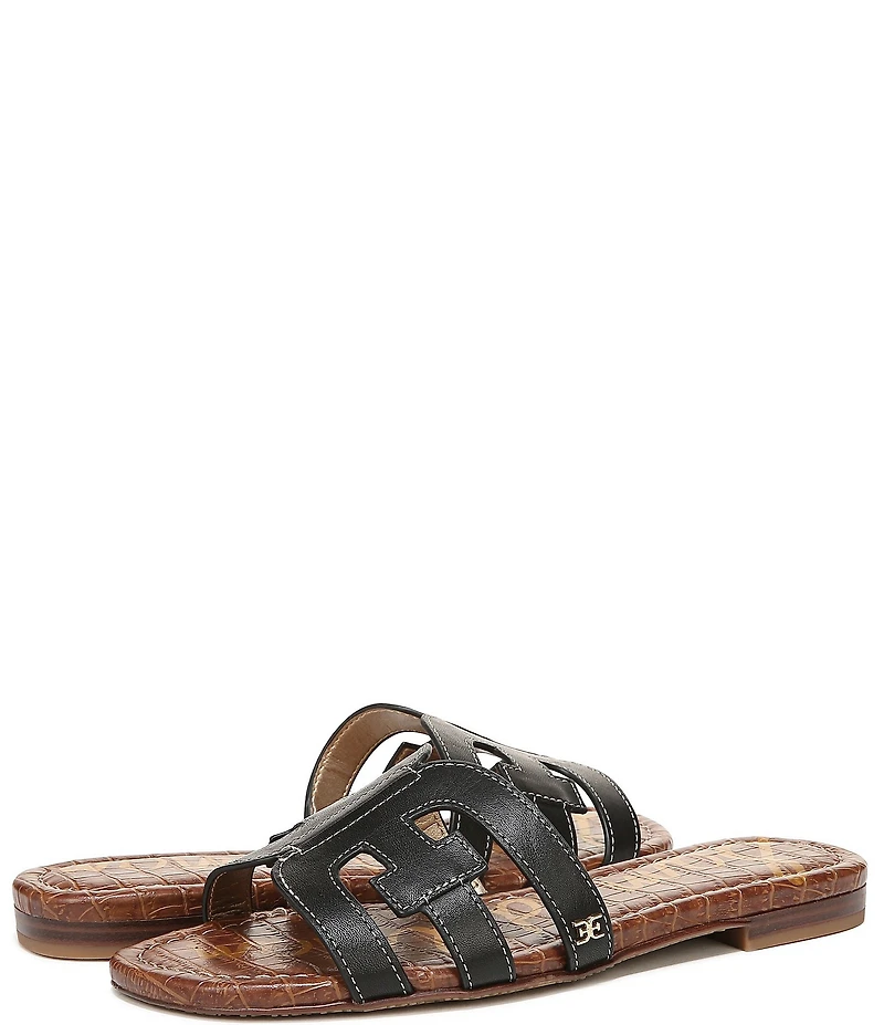 Sam Edelman Bay Leather Double E Logo Slide Sandals