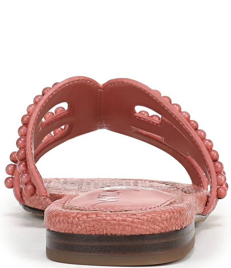 Sam Edelman Bay Tide Beaded Raffia Double E Logo Slide Sandals