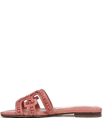 Sam Edelman Bay Tide Beaded Raffia Double E Logo Slide Sandals