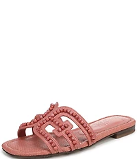 Sam Edelman Bay Tide Beaded Raffia Double E Logo Slide Sandals