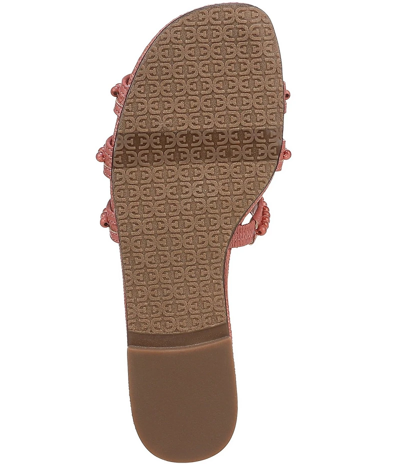 Sam Edelman Bay Tide Beaded Raffia Double E Logo Slide Sandals