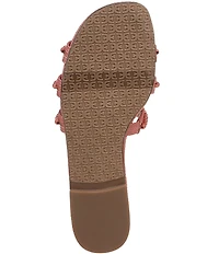 Sam Edelman Bay Tide Beaded Raffia Double E Logo Slide Sandals